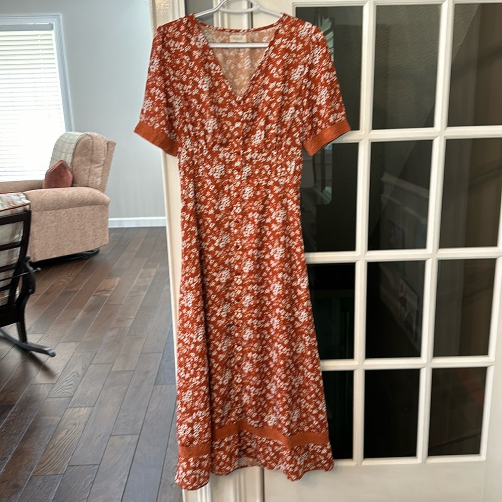 Roolee Fall Rust Dress Womens Size Small
